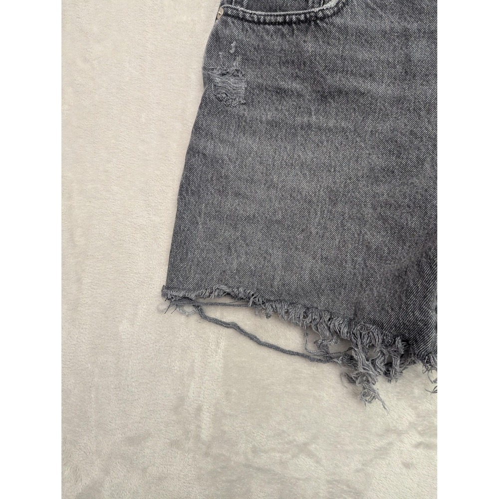 Madewell Relaxed Mid Length Denim Shorts Womens 26 Gray Cutoff Frayed Hem - Picture 6 of 15